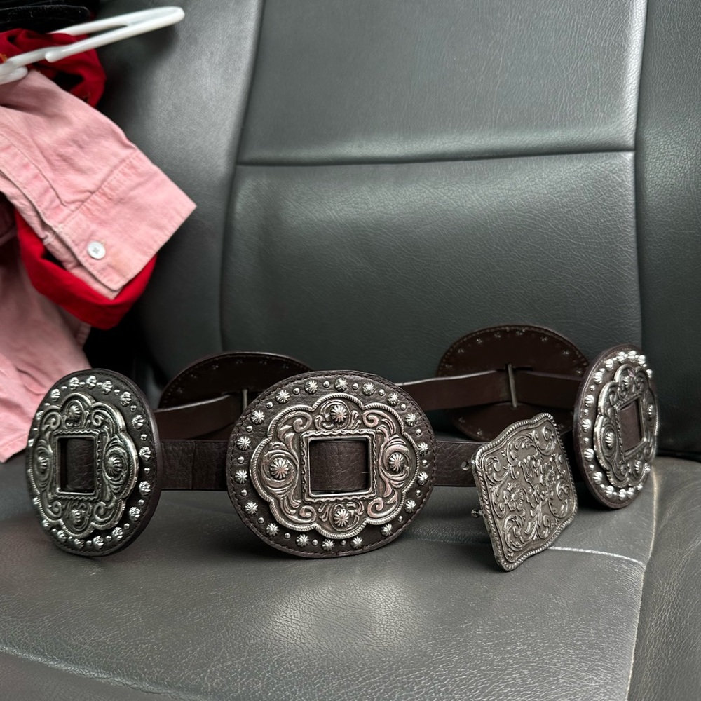 Concho Belt dark brown sz XL but will fit up to a sz S